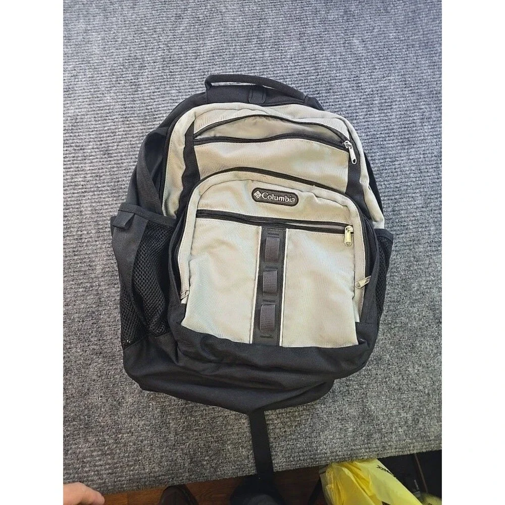 Columbia Backpack Black Gray Hiking School Bag Day Pack Laptop Multi Pockets